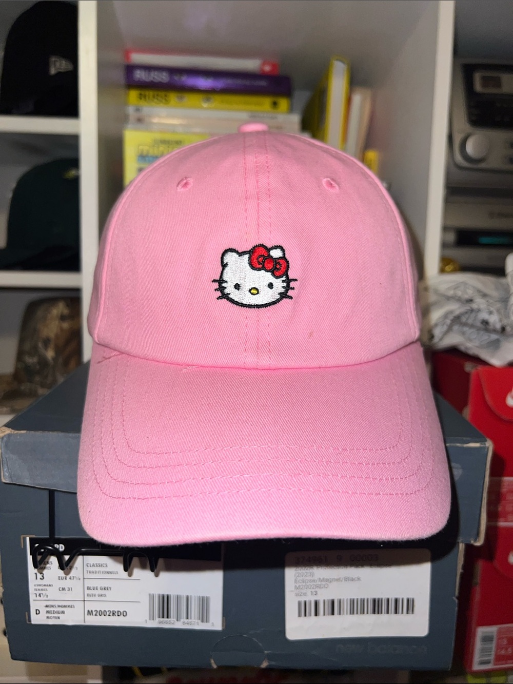 Hello Kitty Pink Cap with Red Bow Embroidery